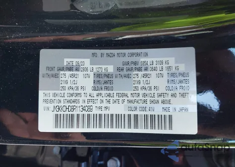 2024 Mazda Cx-90 3.3 Turbo Premium z USA, uszkodzony, nr VIN JM3KKDHD8R1134089